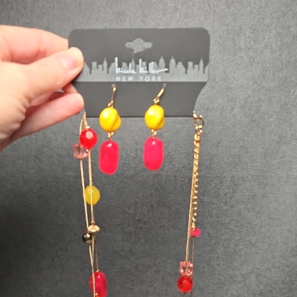 Vibrant Yellow and Pink Necklace by Nicole Miller New York